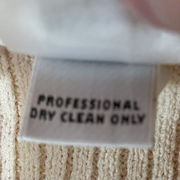 St John Sleeveless Sweater Medium Ivory Ribbed Knit Turtleneck Tank Wool… - Picture 6 of 7